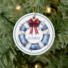 Ornamento De Cerâmica Conservador de Natal Náutico com Arco