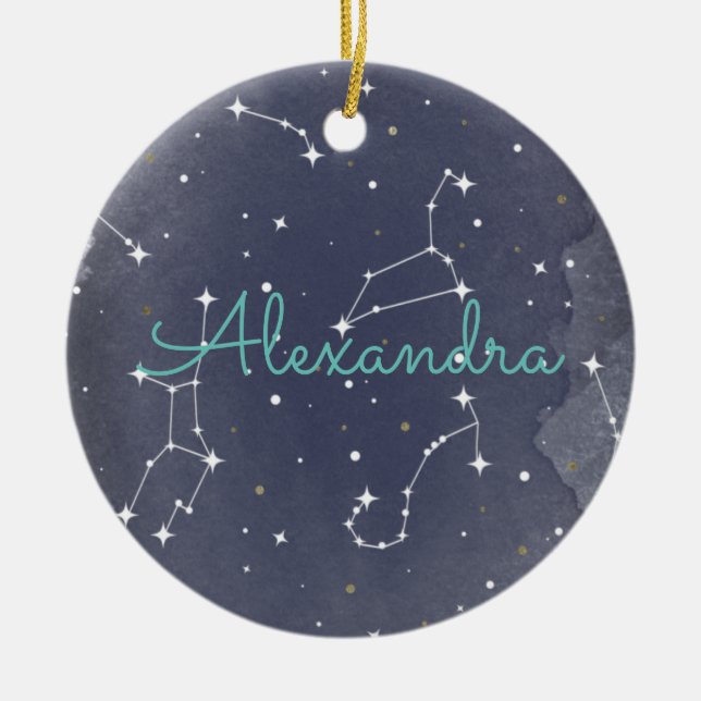 Ornamento De Cerâmica Constelação de Natal (Frente)
