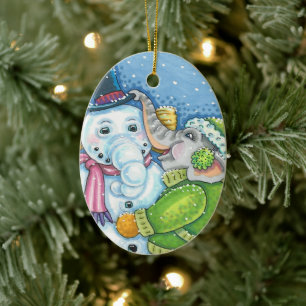 ORNAMENTO DE CERÂMICA CONSTRUÇÃO DE ELEFANTES DE NATAL DE NATAL, PACHY