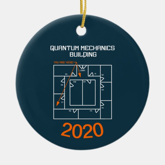 Ornamento De Cerâmica Construção de Mecânica Quântica (Frente)