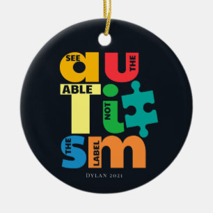 Ornamento De Cerâmica Consulte o Suporte para Sensibilização para o Auti