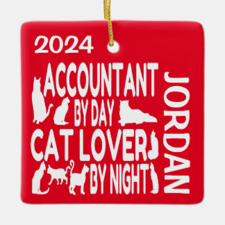 Ornamento De Cerâmica Contabilista Ama Cats PERSONALIZADO