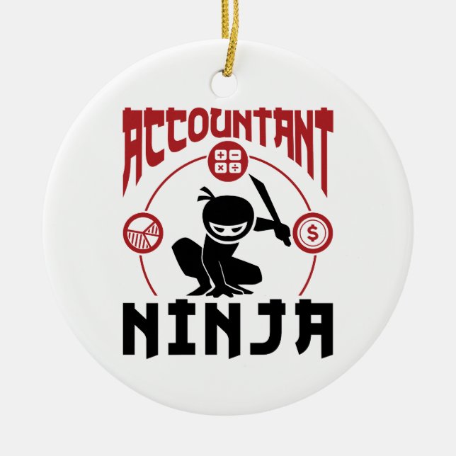 Ornamento De Cerâmica Contabilista Ninja Contabilidade CPA (Frente)