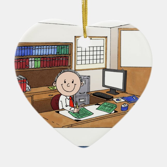 Ornamento De Cerâmica Contador, homem - presente personalizado dos (Frente)