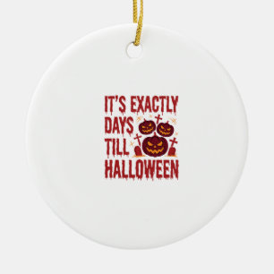 Ornamento De Cerâmica Contagem Regressiva de Halloween Abóboras Cemitéri