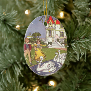 Ornamento De Cerâmica Conto de fadas do vintage, o patinho feio por