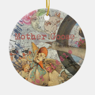Ornamento De Cerâmica Conto de Fadas Rima da Mamãe Gansa