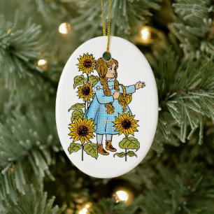 Ornamento De Cerâmica Conto de Fadas Vintage Wizard of Oz Dorothy Girass
