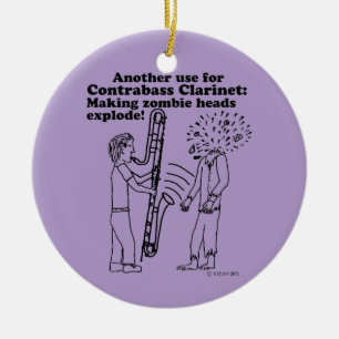 Ornamento De Cerâmica Contrabass Clarinet Faz Zombies Explodirem