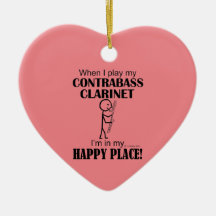 Contrabass Clarinet Happy Place Ornament Cerâmica