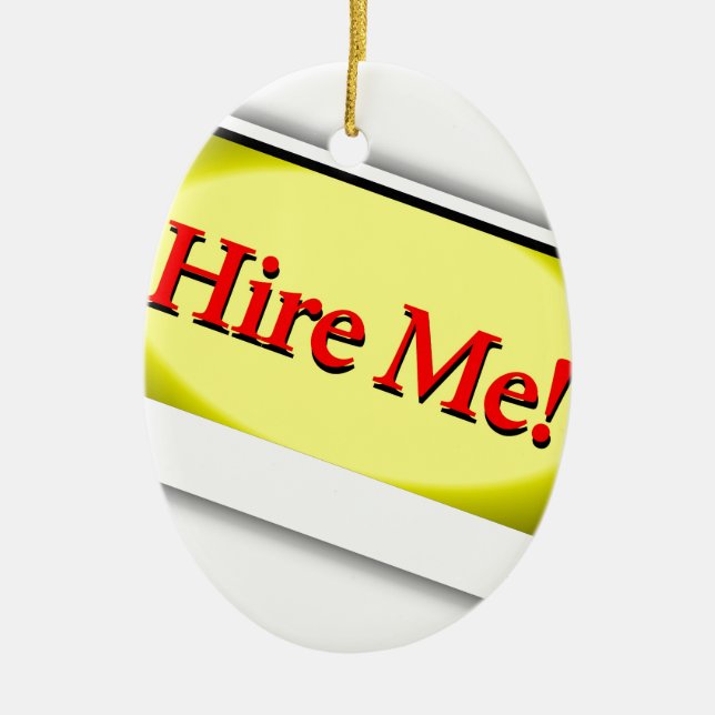 Ornamento De Cerâmica Contrate-me! (Frente)