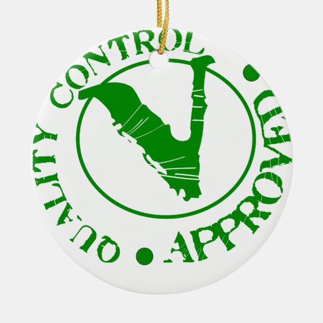 Ornamento De Cerâmica Controle da qualidade aprovado (Frente)