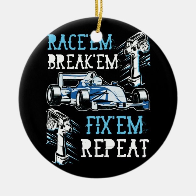 Ornamento De Cerâmica Controle Remoto de Carro RC Race-Os (Frente)