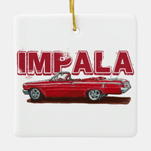 Ornamento De Cerâmica Conversível Impala Vermelho 1962