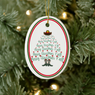 Ornamento De Cerâmica Convidado da Árvore de Natal do Cowboy 2024