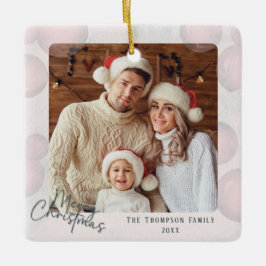 Ornamento De Cerâmica Convite de festas de Natal com aquarela quente