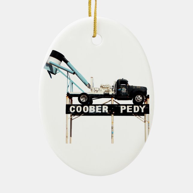 Ornamento De Cerâmica Coober Pedy, Capital Opal do Mundo (Verso)