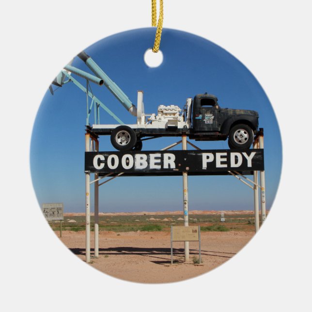 Ornamento De Cerâmica Coober Pedy Personalizável Outback Souvenir (Frente)