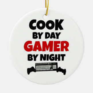Ornamento De Cerâmica Cook by Day Gamer by Night