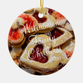 Ornamento De Cerâmica Cookie de Açúcar em Forma de Coração de Natal