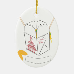 Ornamento De Cerâmica Cookie Fortune Personalizável com Caixa de Saída