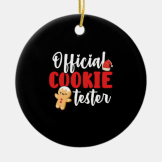 Ornamento De Cerâmica Cookie Oficial Testador de Natal Cachorro de Tripu