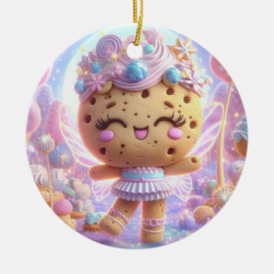 Ornamento De Cerâmica Cookie rosa