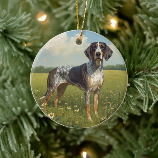 Ornamento De Cerâmica Coonhound Bluetick (Árvore)