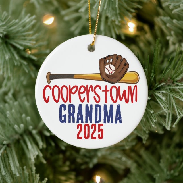 Ornamento De Cerâmica Cooperstown Grandma Nana Baseball Special Note (Árvore)