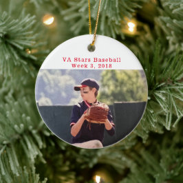 Ornamento De Cerâmica Cooperstown NY Baseball Photo Facts Memory