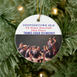 Ornamento De Cerâmica Cooperstown NY Coaches Gift Baseball Team Foto