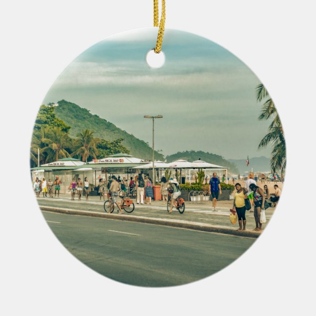 Ornamento De Cerâmica Copacabana Sidewalk Rio de Janeiro Brasil (Frente)