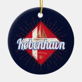Ornamento De Cerâmica Copenhaga Capital Dinamarca - Navio retrô à vela