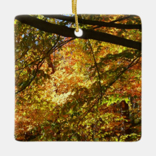 Ornamento De Cerâmica Cópias de Folhas I Amarelo Autumn