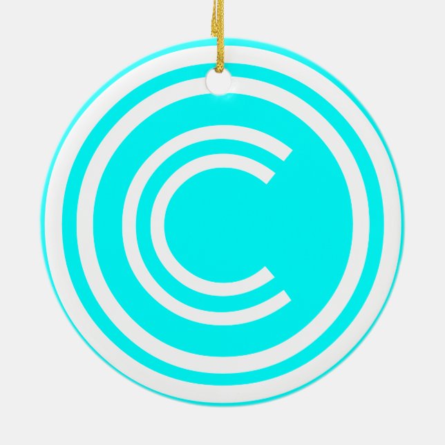 Ornamento De Cerâmica Copyright sign symbol (Traseira)