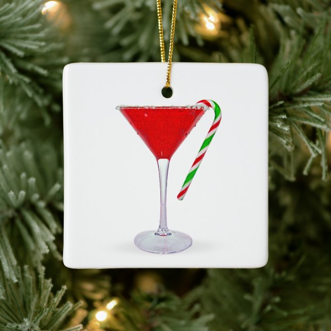 Ornamento De Cerâmica Coquetel de Natal Martini (Árvore)