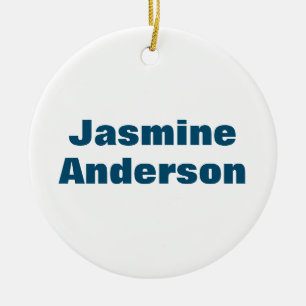 Ornamento De Cerâmica Cor Azul Mínima Moderna Negrito do Oceano