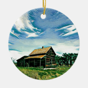 Ornamento De Cerâmica Cor da fazenda das pradarias canadenses