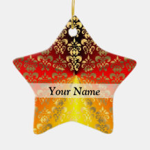 Cor damasco de laranja e ouro