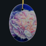 Ornamento De Cerâmica Cor-de-água branca azul-rosa, elegante romântica<br><div class="desc">Pintor branco romeno elegante,  cor-de-rosa,  pastel,  cor-de-água,  pintado por H Cooper</div>