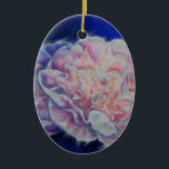 Ornamento De Cerâmica Cor-de-água branca azul-rosa, elegante romântica<br><div class="desc">Pintor branco romeno elegante,  cor-de-rosa,  pastel,  cor-de-água,  pintado por H Cooper</div>