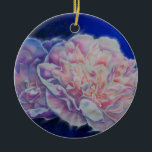 Ornamento De Cerâmica Cor-de-água branca azul-rosa, elegante romântica<br><div class="desc">Pintor branco romeno elegante,  cor-de-rosa,  pastel,  cor-de-água,  pintado por H Cooper</div>