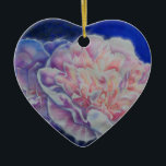Ornamento De Cerâmica Cor-de-água branca azul-rosa, elegante romântica<br><div class="desc">Pintor branco romeno elegante,  cor-de-rosa,  pastel,  cor-de-água,  pintado por H Cooper</div>