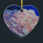 Ornamento De Cerâmica Cor-de-água branca azul-rosa, elegante romântica<br><div class="desc">Pintor branco romeno elegante,  cor-de-rosa,  pastel,  cor-de-água,  pintado por H Cooper</div>