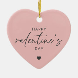 Ornamento De Cerâmica Cor-de-rosa-pincel do Feliz dia de os namorados el