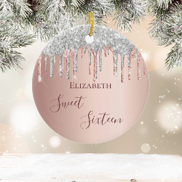 Ornamento De Cerâmica Cor-de-rosa rosa de 16 anos doce