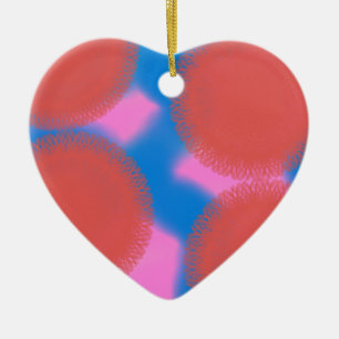 Ornamento De Cerâmica cor-de-rosa vermelho e azul 56789 abstrato art
