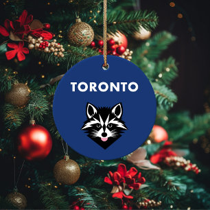 Ornamento De Cerâmica Cor Escura Engraçada Do Toronto Raccoon