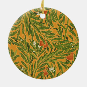 Ornamento De Cerâmica Cor Floral da Pinagem de Árvore Laranja