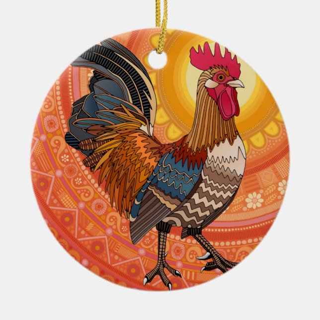 Ornamento De Cerâmica cor laranja (Frente)